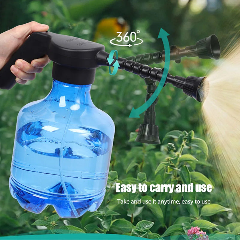Electric Watering Flower Spray Dual Mode Plant Mist Sprayer Rechargeable Window Cleaning Tool for Home Gardening and Hair Care