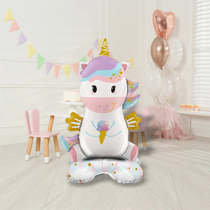 1PC Unicorn Aluminum Film Balloon, Party Scene Decoration, Cute Large Base Unicorn Aluminum Film Balloon, Birthday Photo Props,