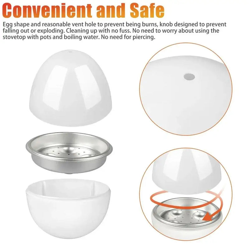 1/4 eggs Microwave Egg Steamer Boiler Cooker Easy Quick 5 Minutes Hard Or Soft Boiled Egg Boiler Kitchen Cooking Tools