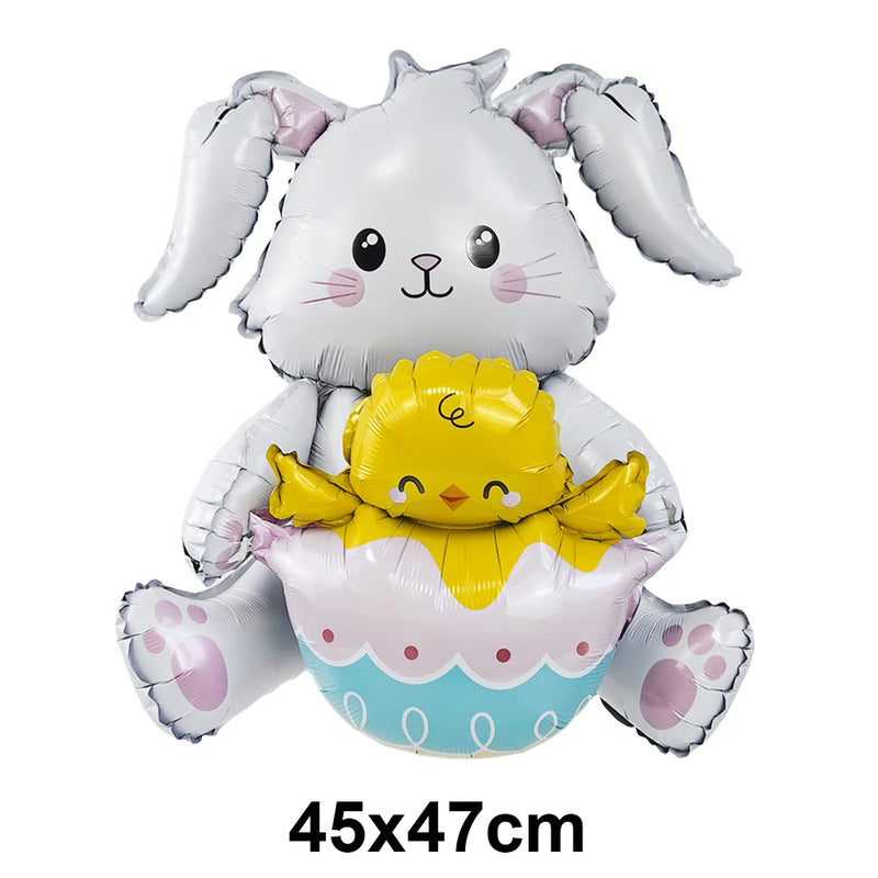 Easter Balloons Large Bunny Egg Foil Balloons Easter Egg Balloon Baby Shower Happy Easter Themed Party Decorations Supplies