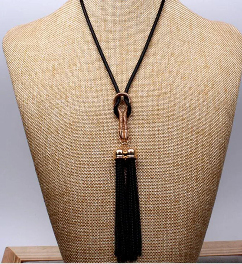 New Korean Version Simple Fashionable Versatile Tassel Long Necklace for Women's Sweater Chain Accessories Creative Gifts