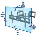 Swivels Tilts Corner TV Wall Mount Bracket for 32-65 inch LCD LED Plasma Flat Screens