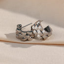 E.B.belle Cool Fashion Thick Chunky Watchband Small Hoop Earrings Gold Silver Color Metal Stainless Steel Earrings For Woman