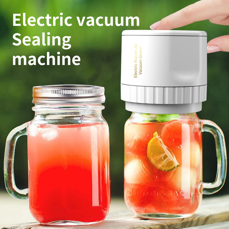 Electric Mason Jar Vacuum Sealer, Cordless Vacuum Sealer Kit for Wide-Mouth and Regular-Mouth Mason Jars, for Food Storage