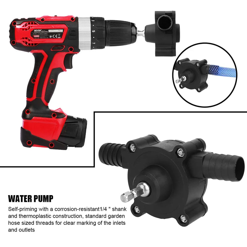 Diesel Oil Fluid Water Pump Electric Drill Pump Home Garden Outdoor Tool Mini Hand Self-priming Liquid Transfer Pumps Portable