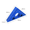Right Angle Ruler Aluminum Alloy Pocket Square DIY Woodworking Triangle Ruler Height Measuring Gauging Woodworking Tool