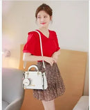 Solid Color Single Shoulder Large Capacity High-end Feel Handbag 2023 New Cute and Versatile Women's Crossbody Commuting