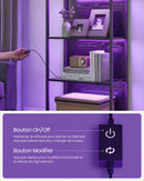 VASAGLE 6-Tier LED Bookcase, Adjustable Light Shelf, Storage Cabinet with Steel Frame, 30.3 x 60 x 178.6 cm, for Living Room