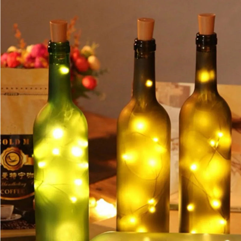 PaaMaa LED Wine Bottle String Lights 1M 2M 3M Copper Wire Fairy Lights Cork Shape Wedding Party Garden Christmas Decor Lamp