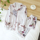 Spring and Autumn Women's100% viscose long-sleeved trouserslarge floral cotton silklarge size thin cardiganhome serviceshirt set