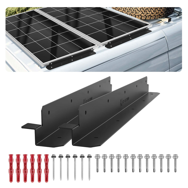 CP-SETUNO 2PCS Z-shaped Solar Panel Holder, Solar Panel 50-450w, Suitable for Motorhomes, Boats and Wall Mounting, for One Solar