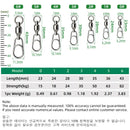 DNDYUJU 20pcs Fishing Bearing Rolling Swivels Stainless Steel Oval Split Rings Hooked Snap Fishing Lure Connector Accessories