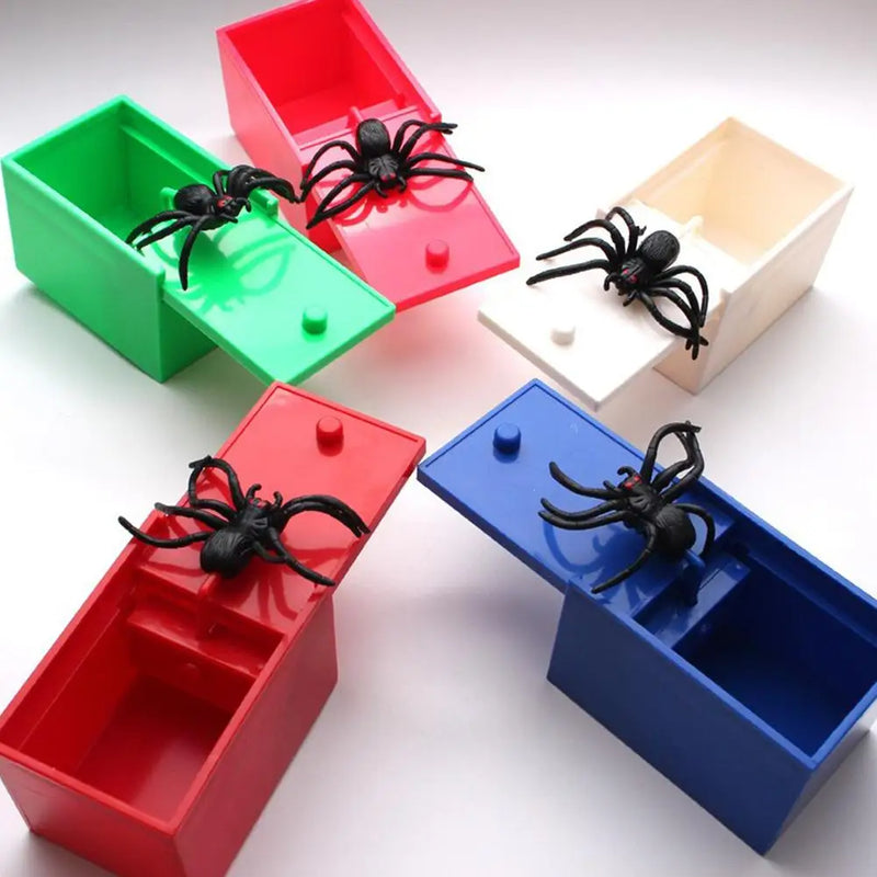 Halloween Fun Happy Joke Boxes Rubber Spider Prank Happy Box Handcrafted Wooden Spider Box Spider Money Surprise In A Box