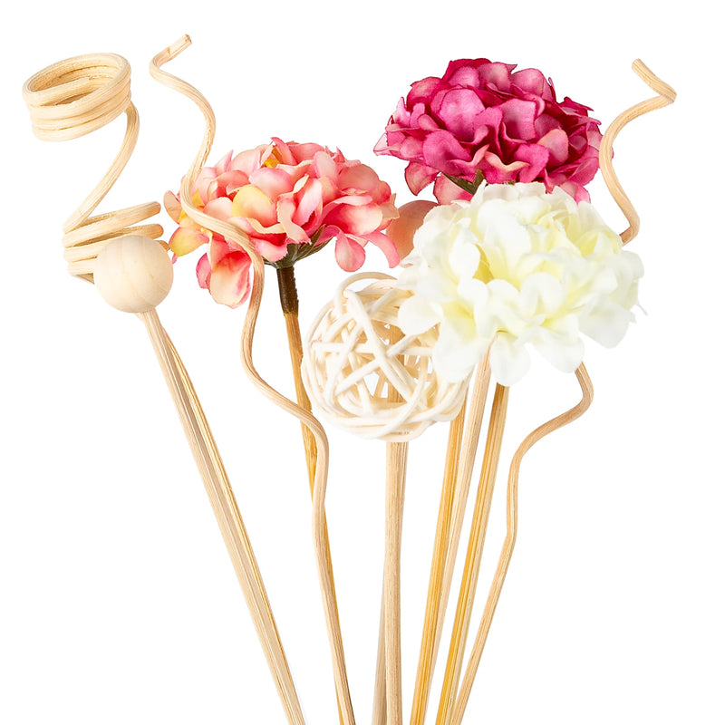 NEW 10PCS Pink Hydrangea Flower Rattan Sticks Fireless Fragrances Reed Diffuser Stick DIY Ornaments Home Decor