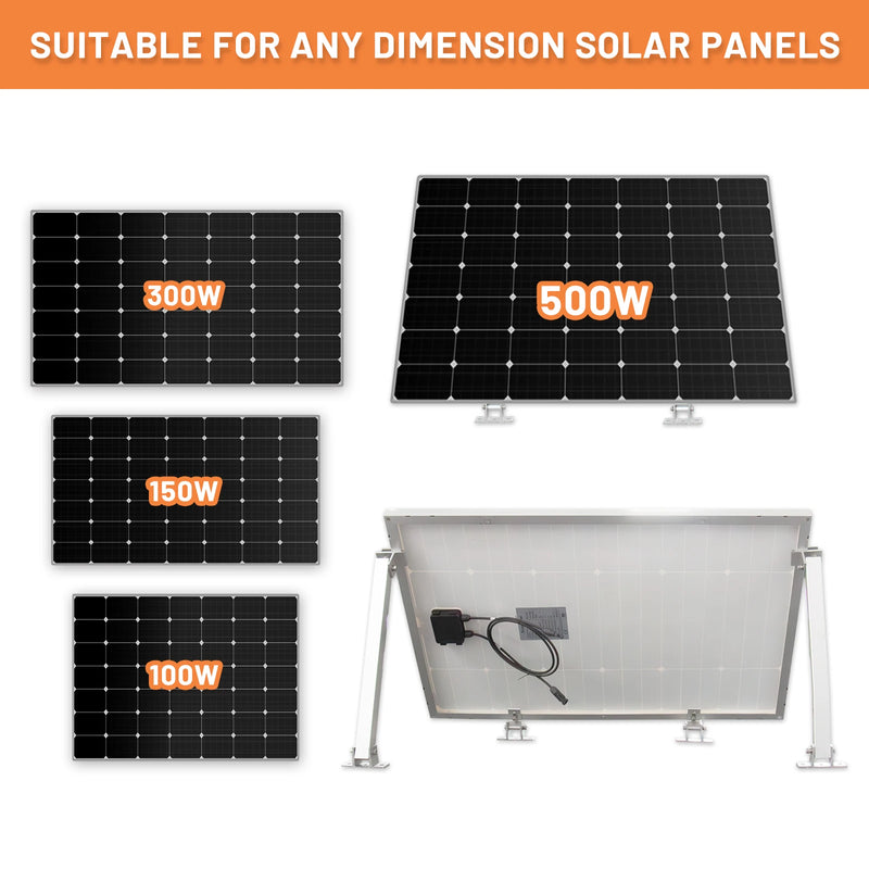 CP-SETUNO Solar Panel Mount, Adjustable Angle 15-40 ° , Solar Panel Kit Mount for 100-500W , Suitable for Boats, Motorhomes, Roo