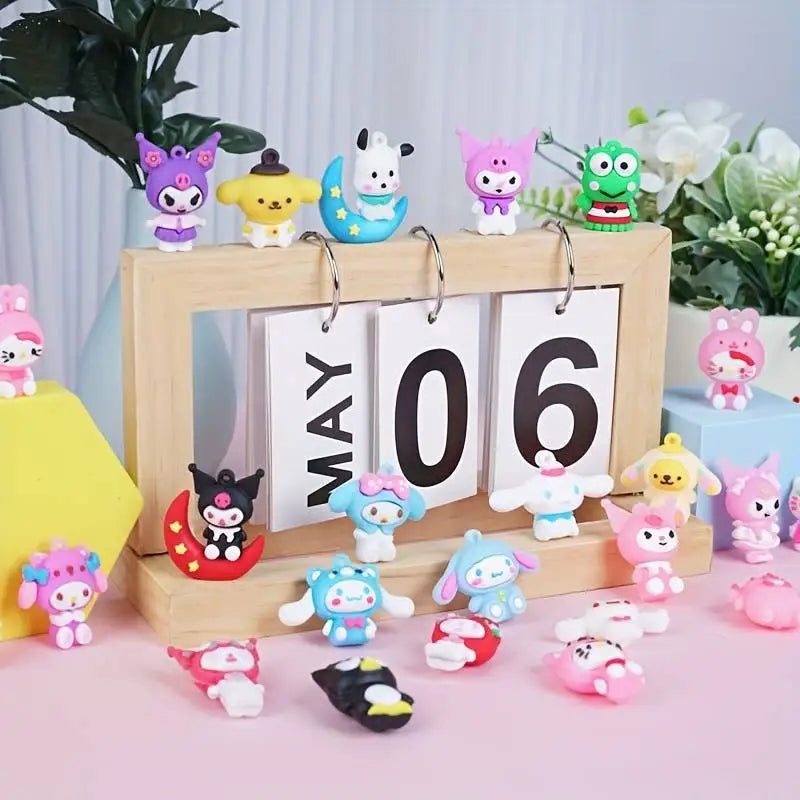 Miniso Sanrio Christmas Advent Calendar Anime Figure Models Juguetes Advent Surprise Toys For Children 2024 Navidad Gift