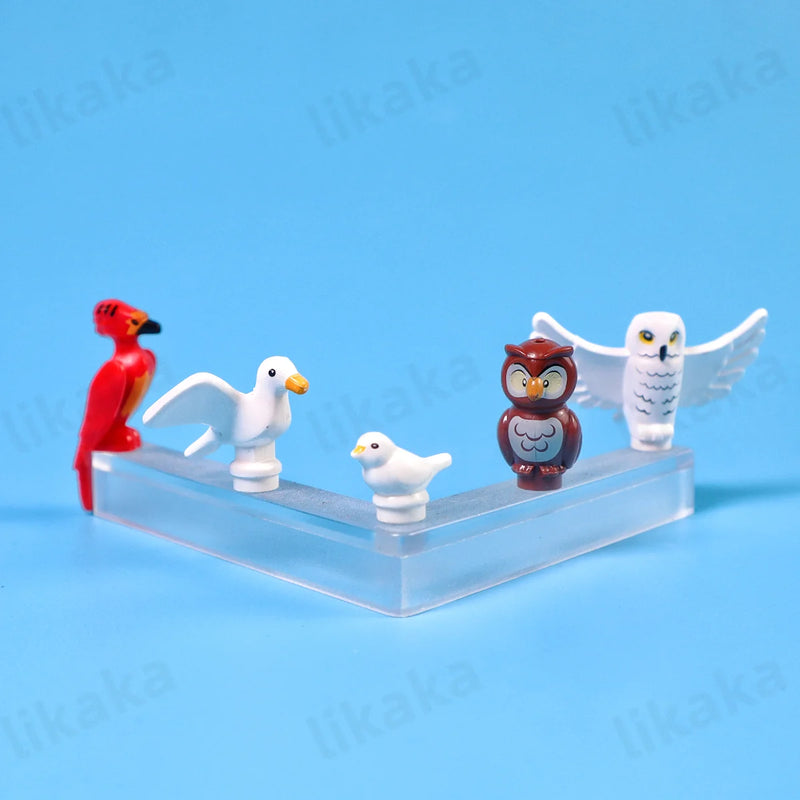 5pcs Animals Building Blocks Toys MOC Bird Owl Model Set Blocks DIY Bricks Toys for Children Gift Compatible Mini Bricks