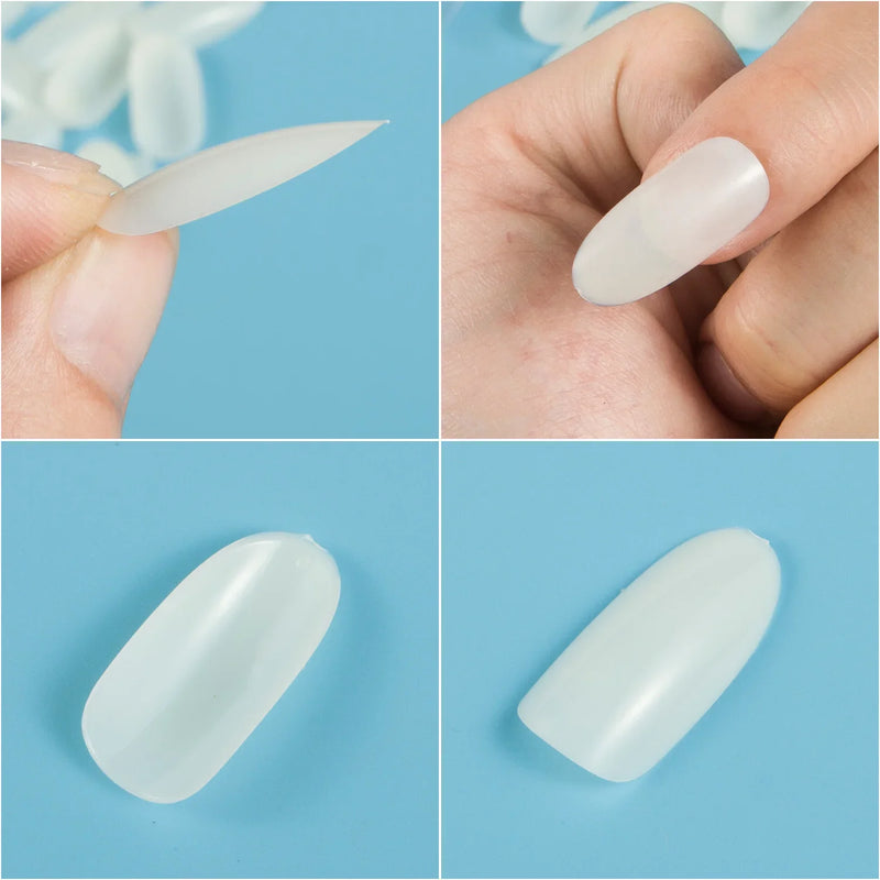 500pcs/pack Acrylic Nails OVAL Round Shapes False Nail Tips Full Cover False French Nail Tips NEW Fake Nail Art Tips Tools