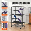 SucceBuy 64.6"Rolling Metal Ferret Cage Large4-Tier Critter Nation Cage Small Animal Cage for Pet Rat Hamster Guinea Chinchilla