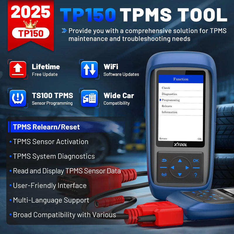 XTOOL TP150 WIFI TPMS Programming Diagnostic Tool Activate All Sensor Work On 315 433MHz Tire Pressure Monitor Read Clear DTCs