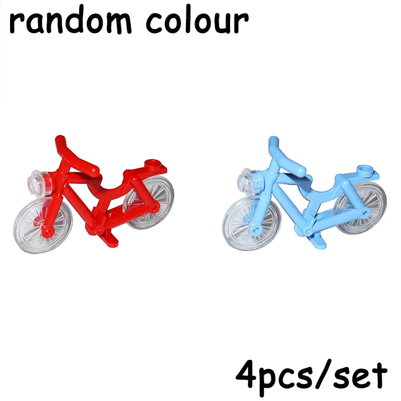 MOC Bricks Chrome Bike Bicycle Scooter Model Building Block Little Sheep Motorcycle City Traffic Bicycle Motor Vehicle Car