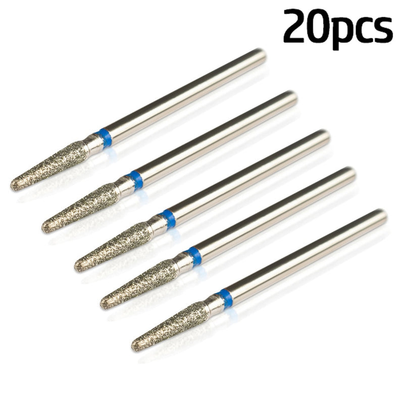 20pcs/Lot Diamond Milling Cutter for Manicure Nail Drill Manicure Machine Bit Accessories Cuticle Clean Mill Cutter Removing Gel