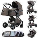 Newest Baby Stroller 3 in 1 Lightweight High Landscape Baby Carriage Aluminum Frame Travel System with Car Seat Pram for Newborn