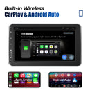 ESSGOO 10" Android 14 4+64G Wireless Carplay Android Auto Car Stereo Radio 1 DIN GPS Navi BT FM RDS WIFI USB EQ SWC w/ Microphoe