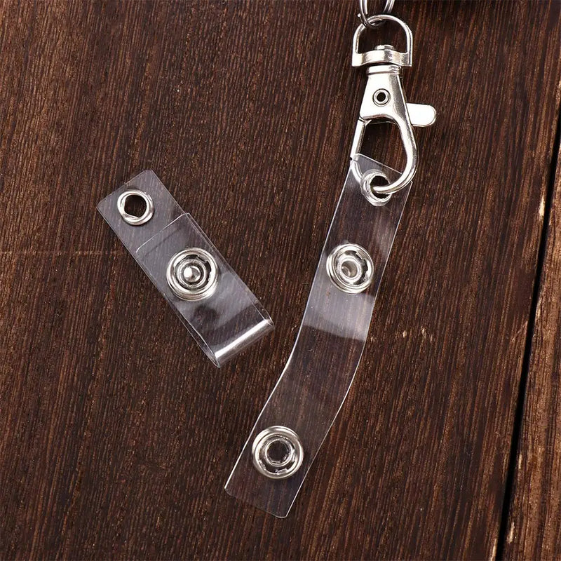 10 Pieces/lot High Quality Transparent Clear ID Card Holder Lanyard Name Card Keychains Badge Holder Buckle Accessories