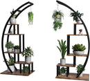 Plant Stand Indoor 2 Pack, 5 Tier Half Moon Plant Shelf, Tall Metal Large Plant Stands, Stylish Tiered Flower Storage Rack