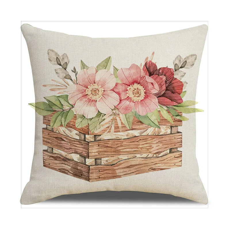 2024 Easter Rabbit Table Runner Linen Bunny Dining Table Cloth Placemat Spring Holiday Happy Easter Decoration For Home Kitchen