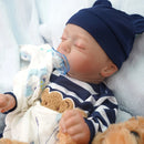 BRASTOY Reborn Painted Realistic Baby Doll 48cm Boy Teddy Bear Silicone Body Can Take Bath