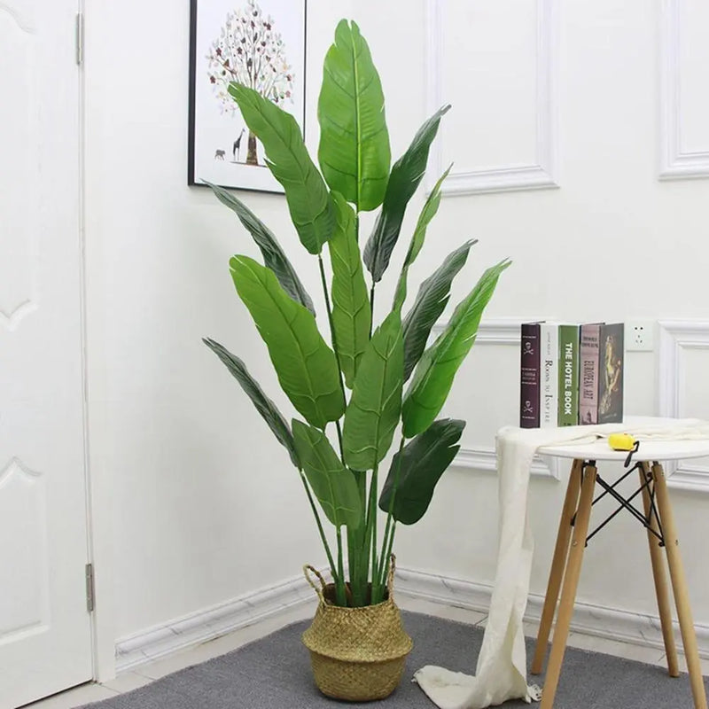 80cm Tropical Plants Large Artificial Banana Tree Fake Plastic Palm Tree Leaves For Home Garden Wedding Decor