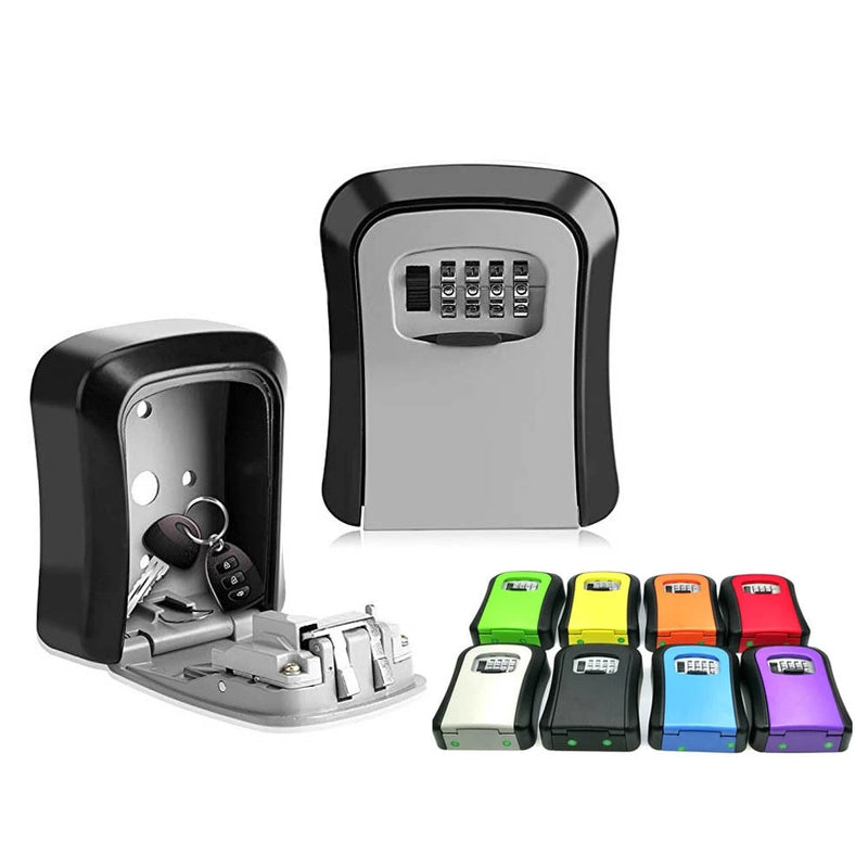 New Wall Mount Key Lock Box 4 Digit Password Code Security Lock No Key for Home Office Key Safe Secret Storage Box Organizer