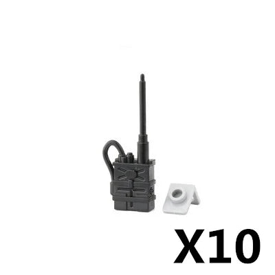 MOC WWII Military Figure Accessories Building Blocks Soldiers Face Scarf Tactical Belt Headphones Telegram Toys Children J031