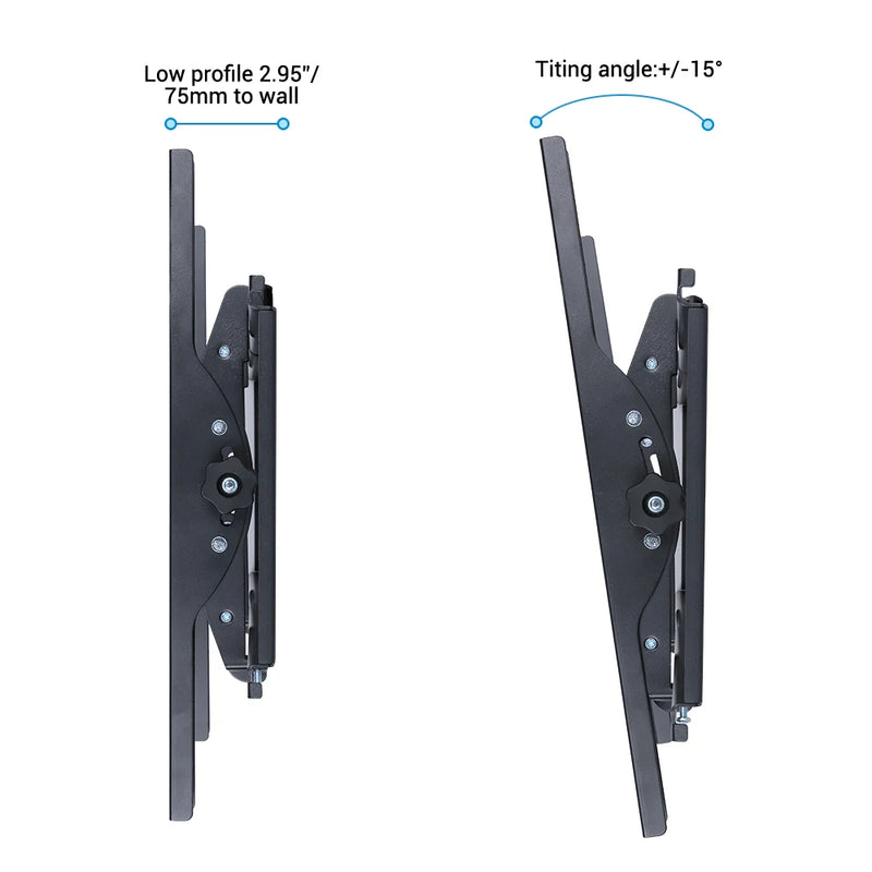 Ultra Thin Tilting TV Wall Mount Bracket Universal for 26-75 Inches Max Load 45kg