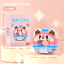 Cartoon Building Block Donut Series Cute Animal Micro-Particle Children's Educational Assembly Toys Children's Day Gift