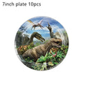 New Jurassic Dinosaur Theme Disposable Tableware Cup Plates Children's Birthday Party Dinosaur Latex Balloon Banner Decoration