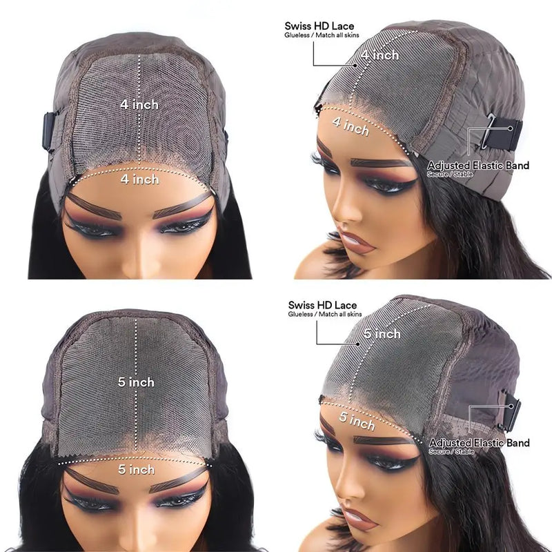 Wear And GoGlueless Wig Human Hair Ready To Wear 5x5 Pre-Cut Lace Glueless Wigs Straight Lace Front Human Hair Wig For Women