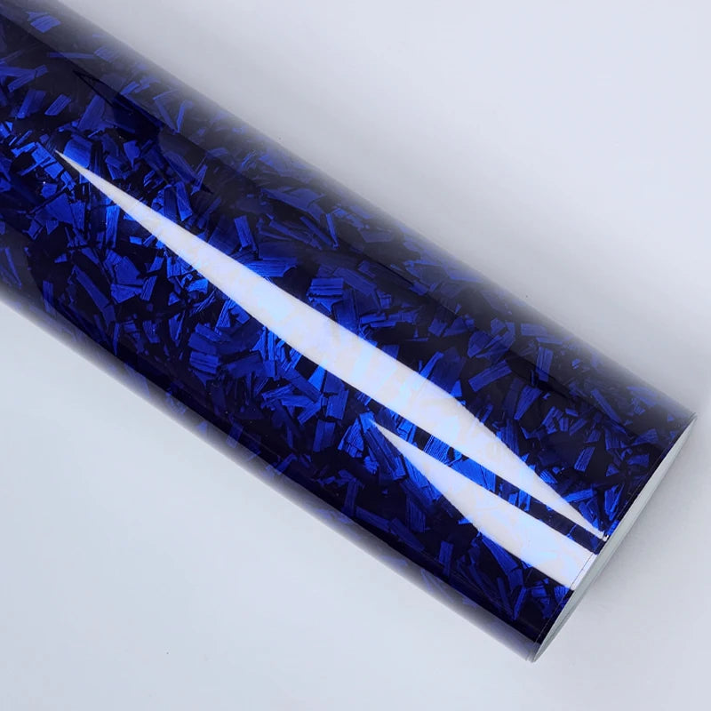 PET Covering Voiture Carrosserie  High Glossy Blue Forged Carbon Fiber warp car Vinyl Wrap Film Adhesive Motorcycle Scooter Car