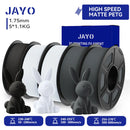 JAYO 5 Rolls 3D PETG / High Speed Matte PETG 3D Filament 1.75mm 30mm/s - 600mm/s Print Range PETG 3D Printer Filament for 3D