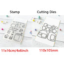 Birthday Cake Cute Frog Fox Animals Cutting Dies and Clear Stamps Bottle Thank You Words Dies For DIY Scrarpbooking Paper Craft