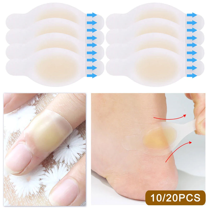 20/10pcs Hydrocolloid Foot Patch Heel Stickers Anti-Wear Band-Aid Adhesive Pain Bandage First Aid Outdoor Camping Emergency Kits