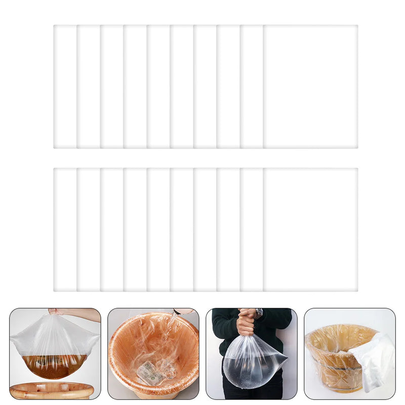 160 Pcs Foot Bath Bag Washing Plastic Care SPA Bags HDPE Bucket Pouch Pedicure Supplies