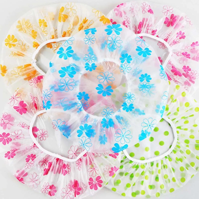 1/5pcs Shower Cap Waterproof Bathing Household Long Hair Shower Dry Hair Cap Kitchen Fume Prevention Sanitary Hat