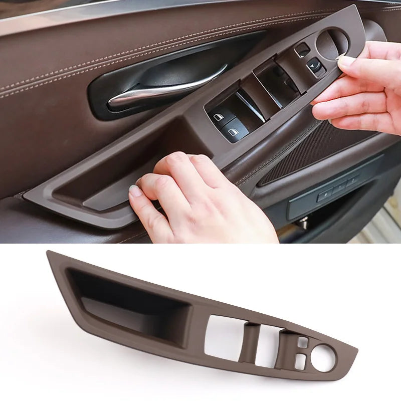 Car Inner Handle Interior Door Panel Pull Trim Cover Auto Handle Armrest Protect Stickers For BMW 5 Series F10 F11 F18 11-17 LHD