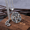 Vintage Pentagram Snake King Necklace Men Women Stainless Steel Fashion Punk Pendant Necklace Charm Chain Jewelry Christmas Gift