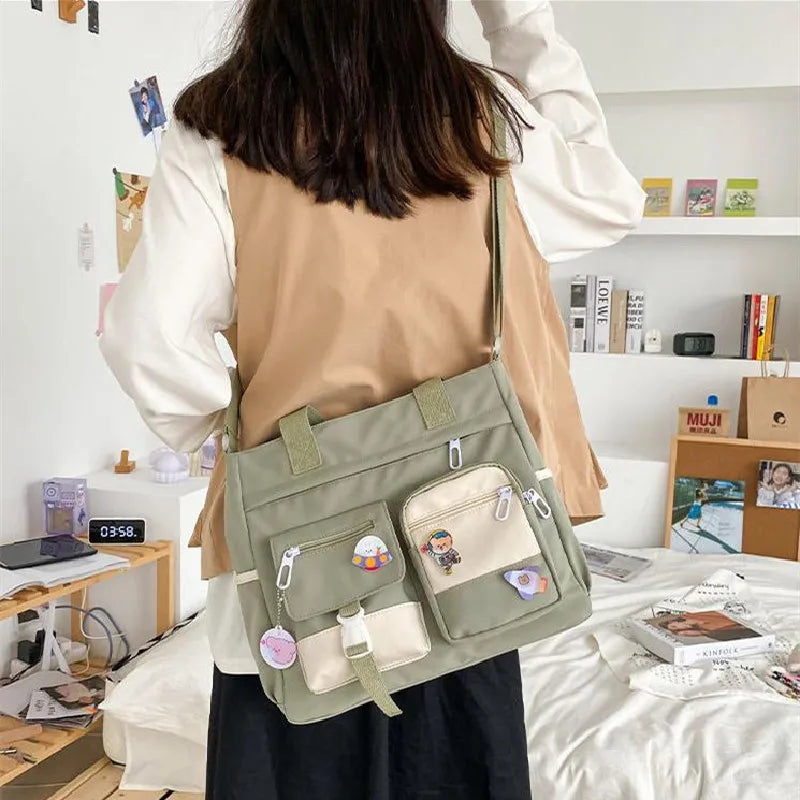 Waterproof Canvas Women Handbags Shoulder Bag Nylon Ladies Messenger Bag Oxford Crossbody Bags Tote Book Bags for Girls Satchels