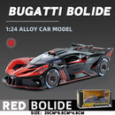 1:24 Bugatti Bolide Alloy Sport Car Model Diecast Sound And Light Pull Back  Toy Collecting Hobbies Children's Birthday Toy Gift
