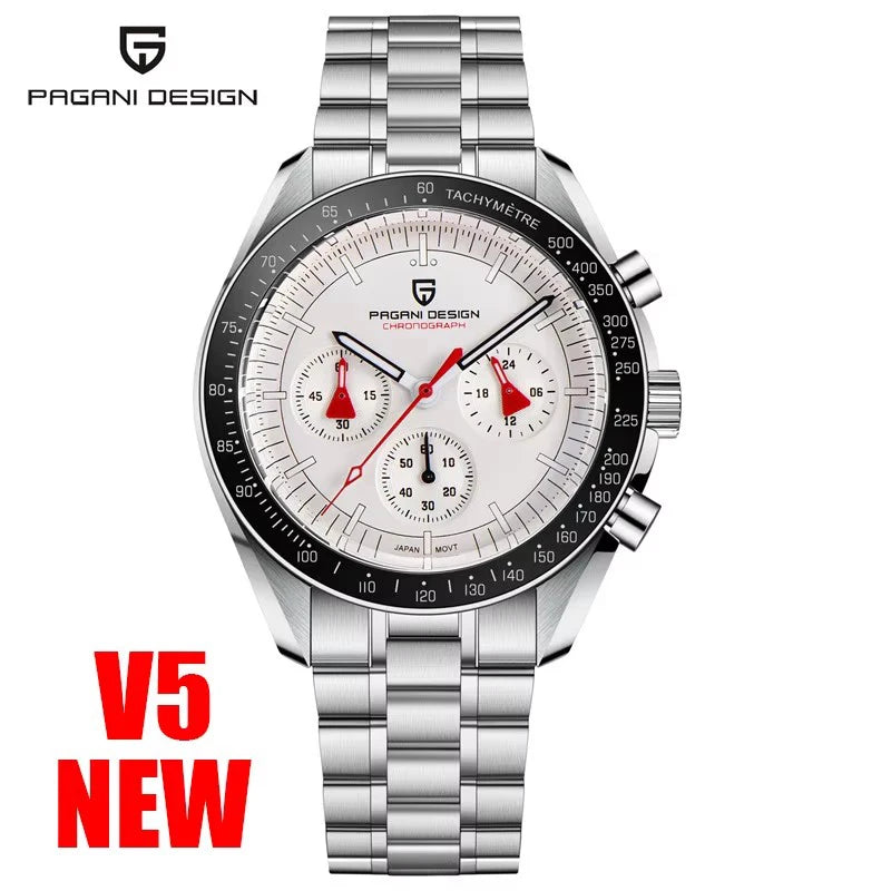 PAGANI DESIGN 2024 New V5 Moon Mens Watches Quartz Watch For Men Chronograph Sapphire Mirror Waterproof Clock Gift Reloj Hombre